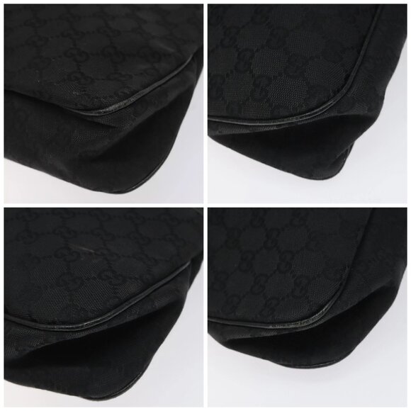 GUCCI GG Canvas Shoulder Bag Silver Black 121023 Auth - Picture 16 of 16